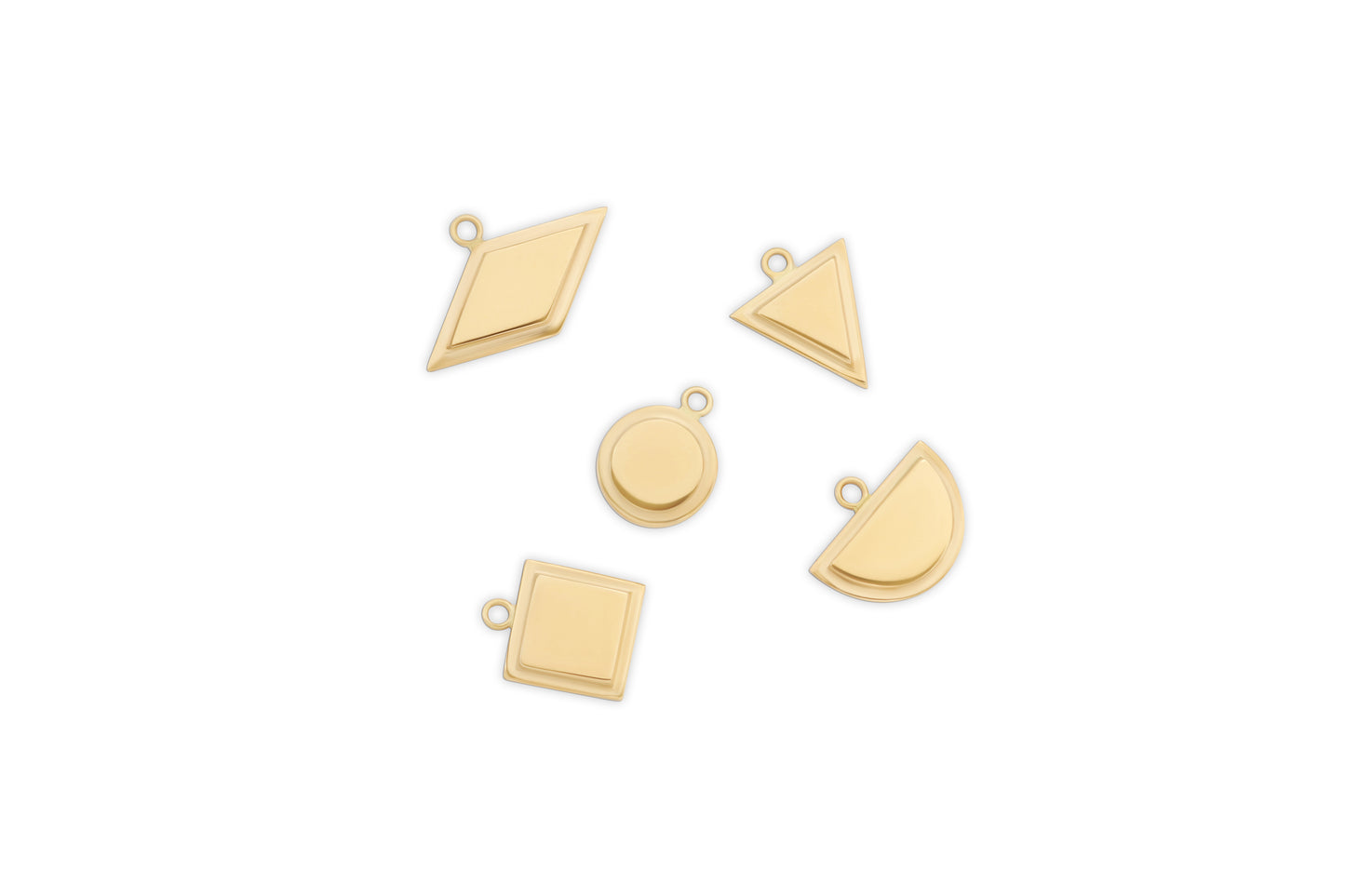 Step Frame Charm / Circle by Goldpoint