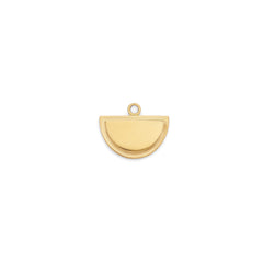 Front view of Step Frame Charm / Half Moon by Goldpoint Jewelry