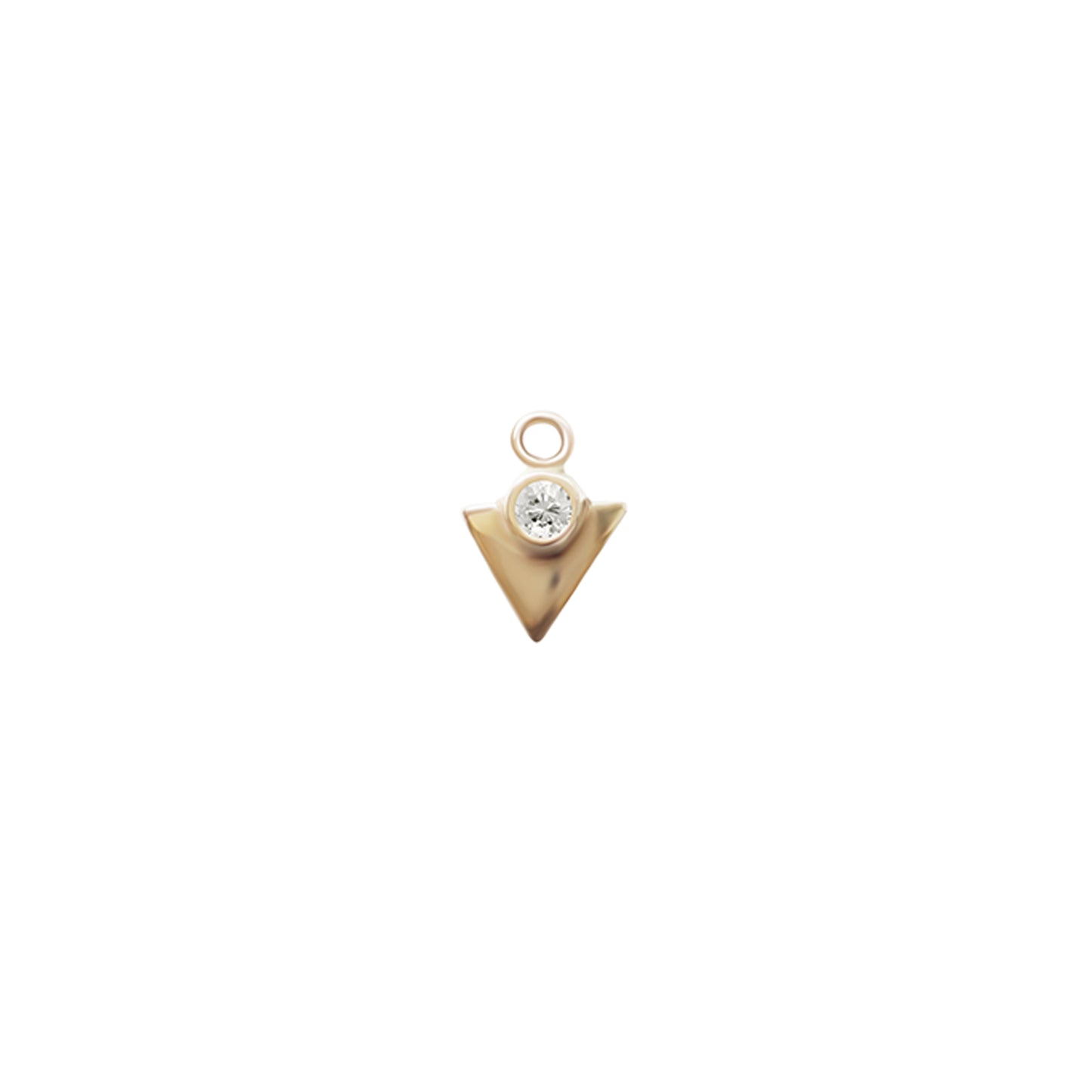 Triangle Disc Charm / Lab Round White Diamond