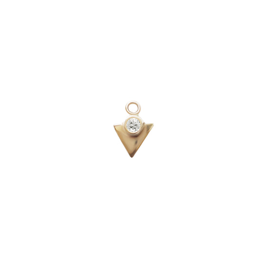 Triangle Disc Charm / Lab Round White Diamond