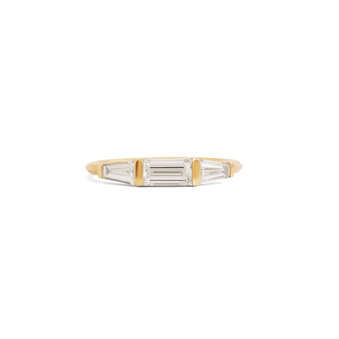 Triptych Ring / Lab Baguette Diamonds 1.16cts