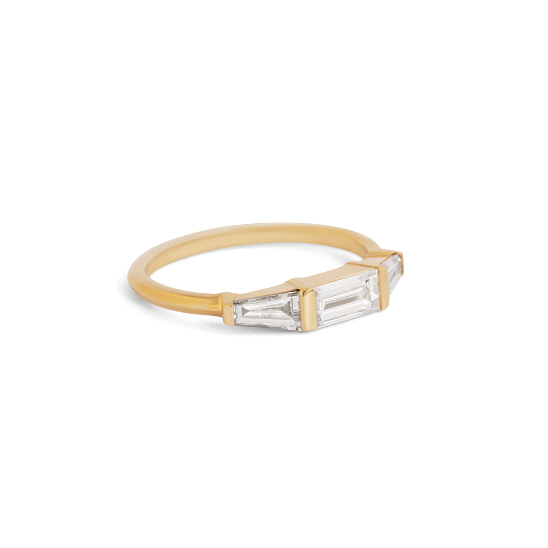 Triptych Ring / Lab Baguette Diamonds 1.16cts