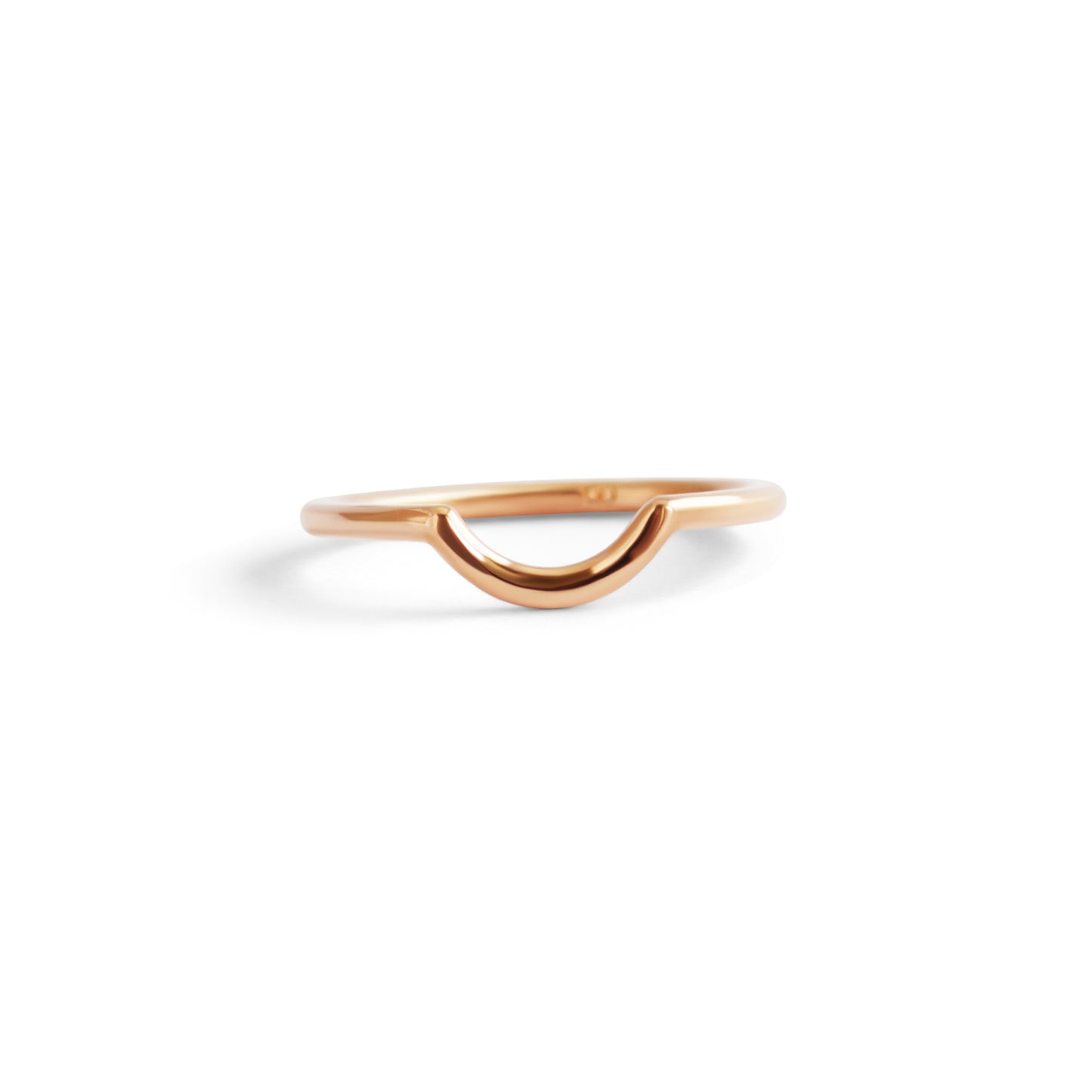 Product front shot of U Band / Round & Thin in 14k Rose Gold