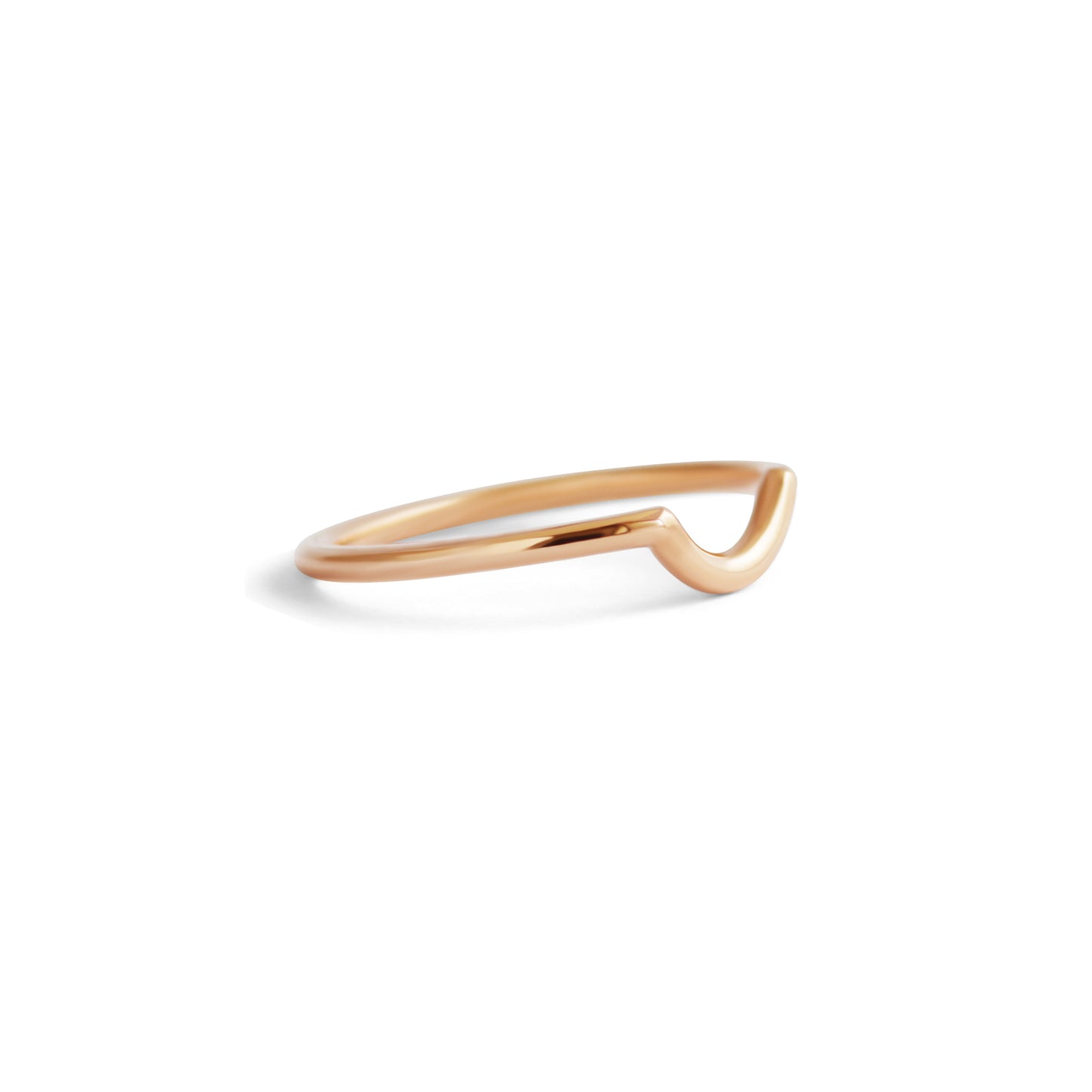 Product side shot of U Band / Round & Thin in 14k Rose Gold