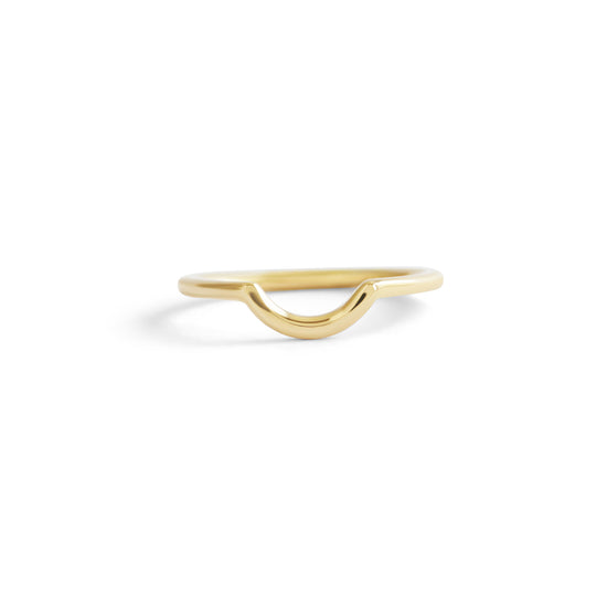 Front view of U Band / Round & Thin in 14k Yellow Gold