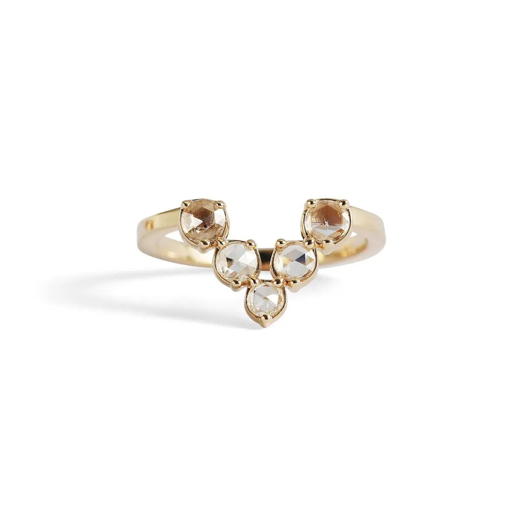 V Ring / Rose Cut Diamond .3ct - Goldpoint Studio - Greenpoint, Brooklyn - Fine Jewelry