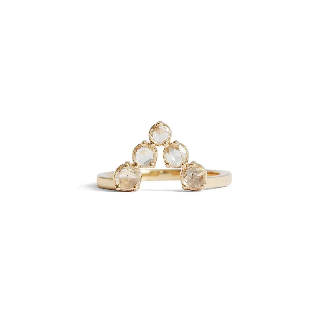 V Ring / Rose Cut Diamond .3ct - Goldpoint Studio - Greenpoint, Brooklyn - Fine Jewelry