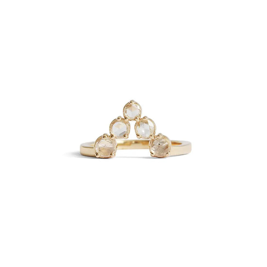 V Ring / Rose Cut Diamond .3ct - Goldpoint Studio - Greenpoint, Brooklyn - Fine Jewelry