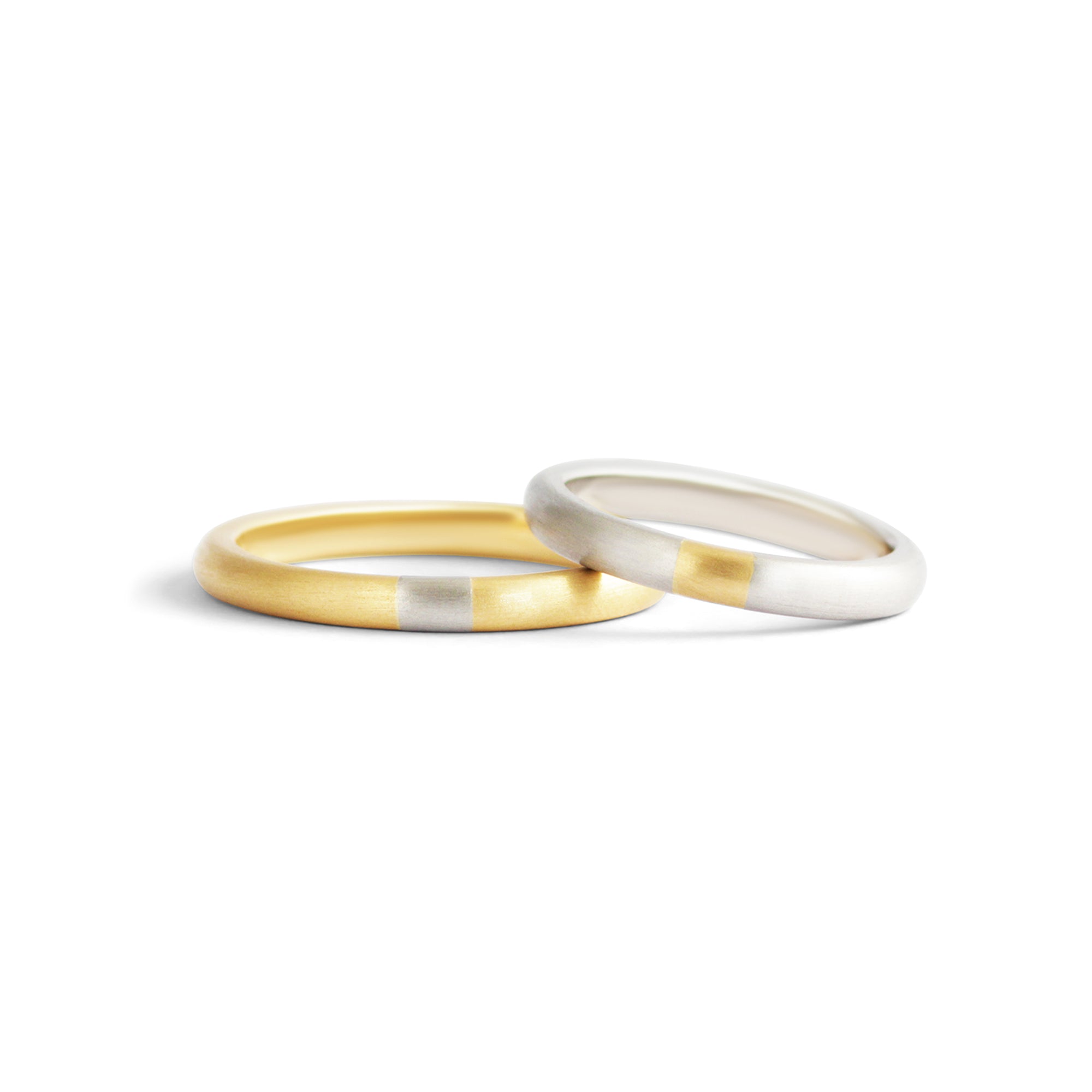 Stacked view of You & Me Dome Band Two-Tone / Large and You & Me Dome Band Two-Tone / Small by Goldpoint