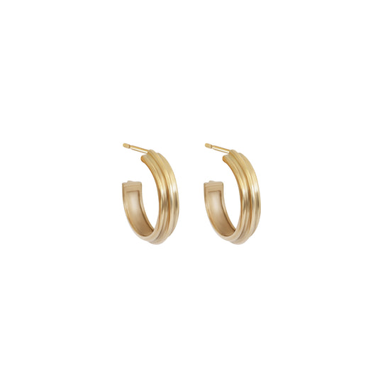Cornice Hoop Earrings - Goldpoint Studio - Greenpoint, Brooklyn - Fine Jewelry