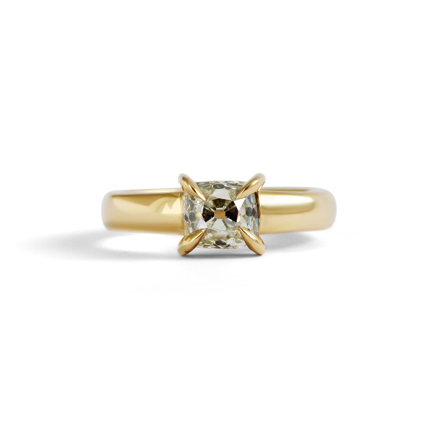 Ellipse Ring / Old Mine Cut Diamond 1.42ct - Goldpoint Studio - Greenpoint, Brooklyn - Fine Jewelry